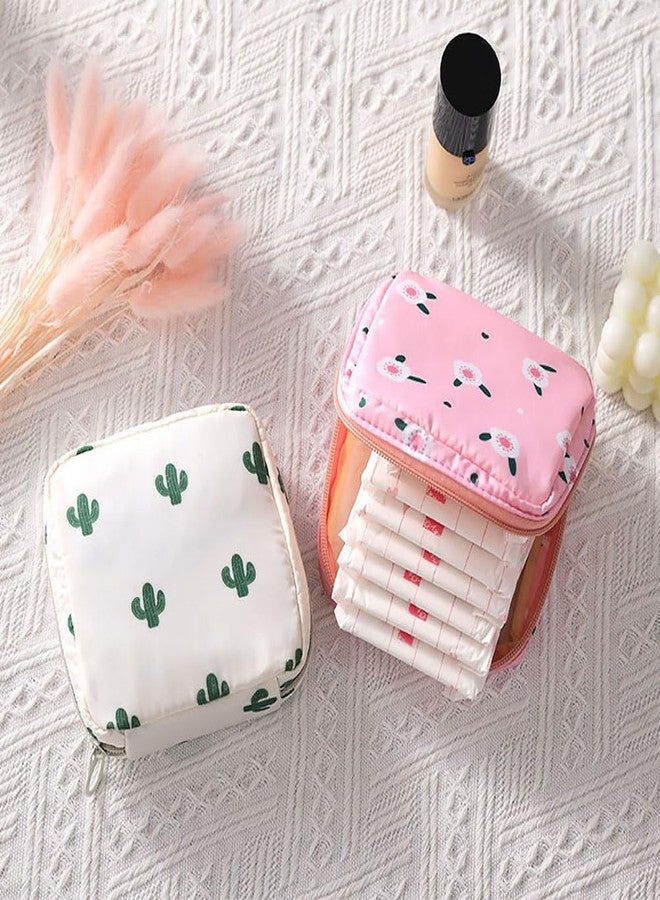 GSHLLO 2 Pcs Sanitary Napkin Storage Bag Tampon Storage Pouch Menstrual Pad Storage Pouch Sanitary Towel Holder Portable Pantyliners Bag with Zipper for Women Teen - Image 2